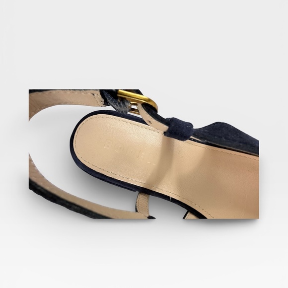 Boden Iris Snaffle Slingback Flats Navy Blue Suede Size 38 - Picture 4 of 6